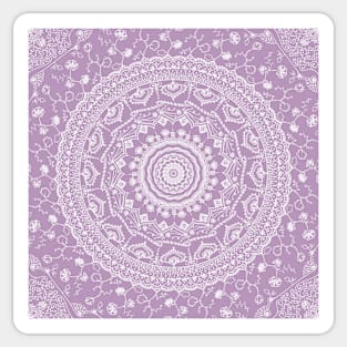 Secret garden mandala in pale lavender Sticker